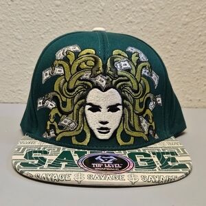 Green Medusa Graphic Snapback Hat